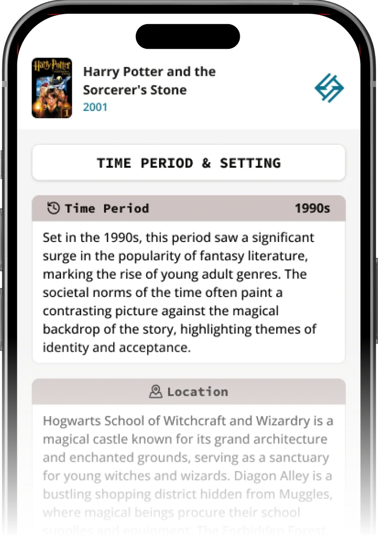 Mobile app preview showing setting analysis